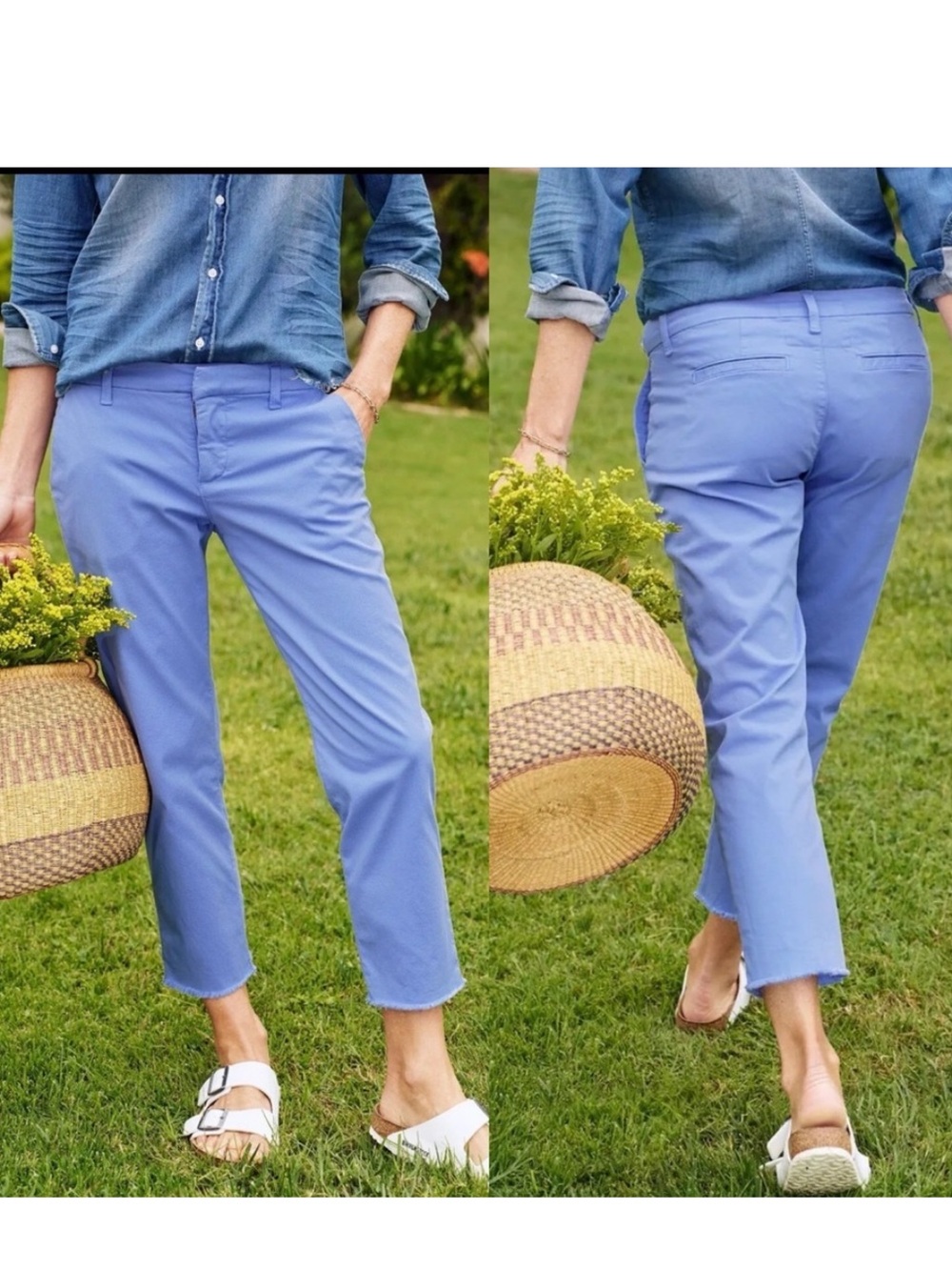 Frank & Eileen Wicklow The Italian Chino Pants Periwinkle Blue Size 0